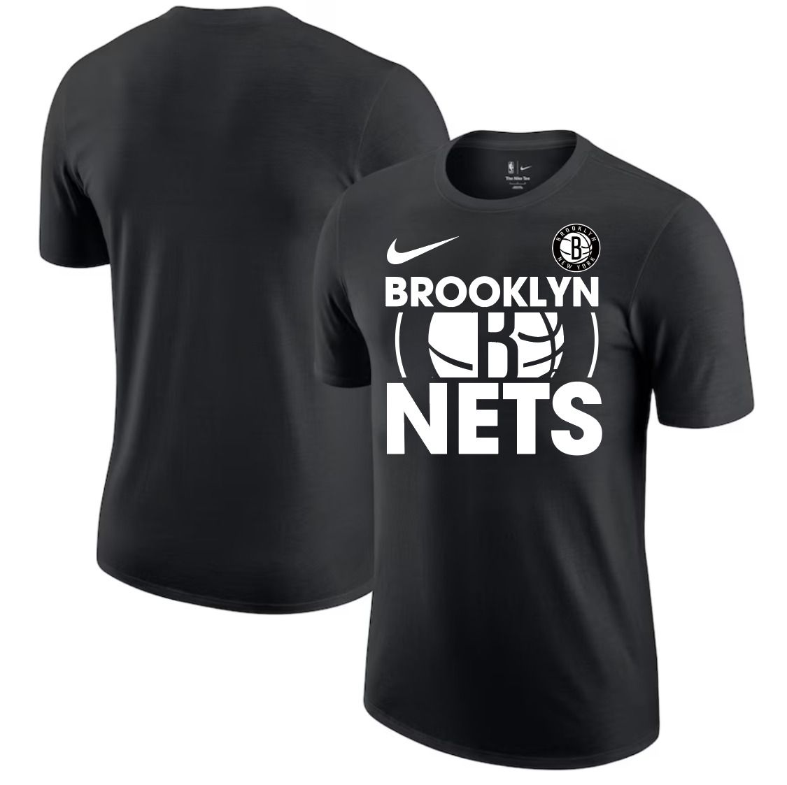 Men 2025 NBA Brooklyn Nets Black Nike T shirts style 1